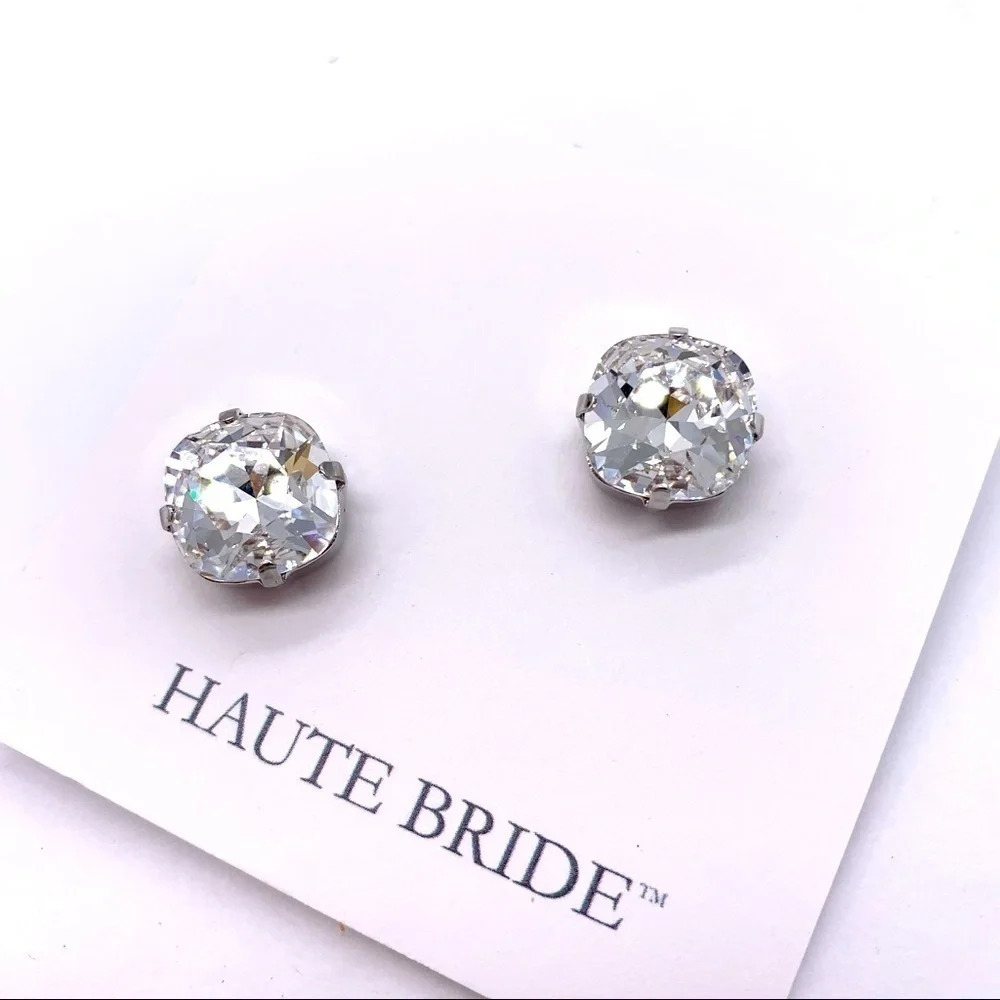 Haute Bride Swarovski Crystal Stud Earrings NWT